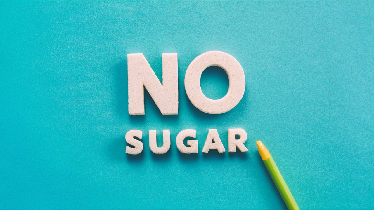 No Sugar written on a blue background for 7 day weight loss